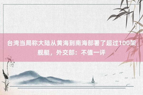 台湾当局称大陆从黄海到南海部署了超过100架舰艇，外交部：不值一评