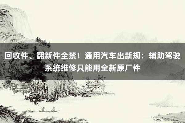回收件、翻新件全禁！通用汽车出新规：辅助驾驶系统维修只能用全新原厂件