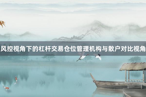 风控视角下的杠杆交易仓位管理机构与散户对比视角