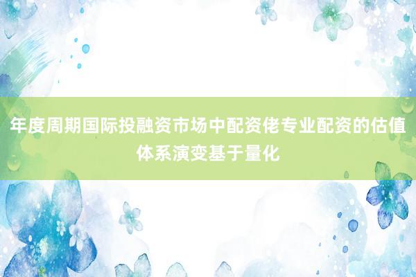 年度周期国际投融资市场中配资佬专业配资的估值体系演变基于量化