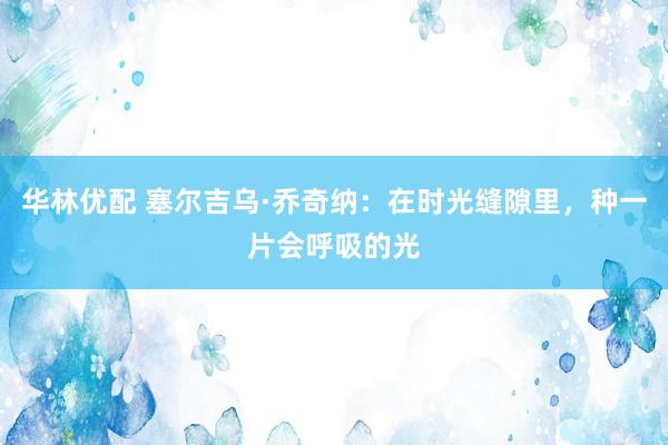 华林优配 塞尔吉乌·乔奇纳：在时光缝隙里，种一片会呼吸的光