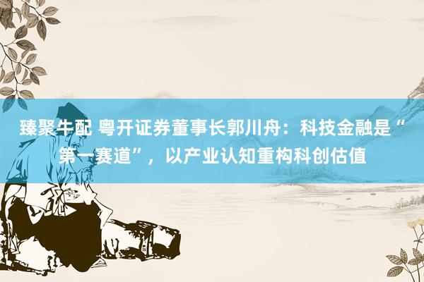 臻聚牛配 粤开证券董事长郭川舟：科技金融是“第一赛道”，以产业认知重构科创估值