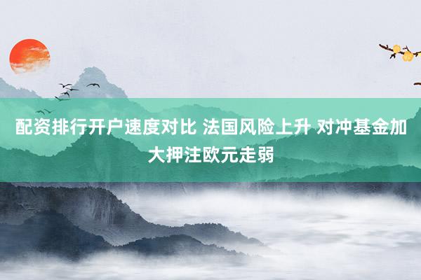 配资排行开户速度对比 法国风险上升 对冲基金加大押注欧元走弱