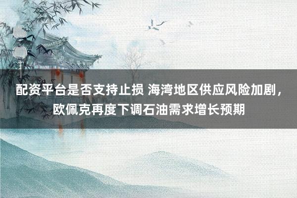 配资平台是否支持止损 海湾地区供应风险加剧，欧佩克再度下调石油需求增长预期