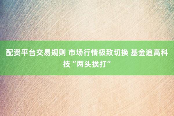 配资平台交易规则 市场行情极致切换 基金追高科技“两头挨打”